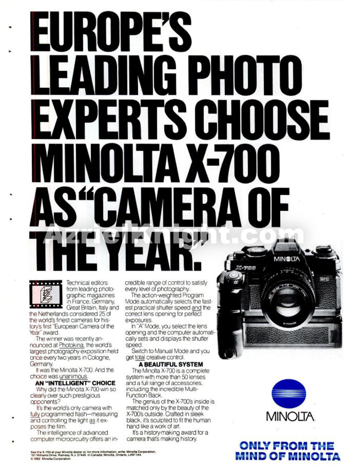 The Minolta X-700: A History - Azriel Jay Knight